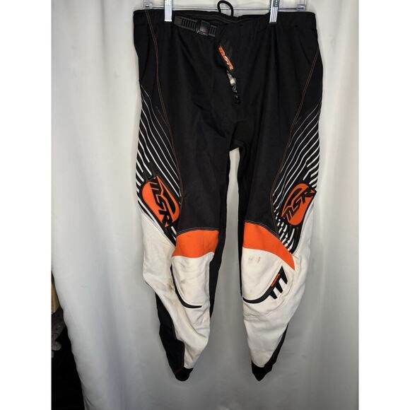 MSR Axxis Pants Raciing Mens 38 Motocross/ATV White Orange Black Adjustable - Picture 1 of 6